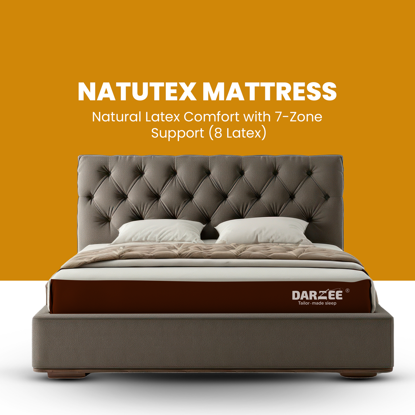 Darzee Natutex Mattress: 7-Zone Support (8 latex)